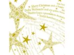 Kerstcadeaupapier Sigel, Dancing sterren, met gouddruk,     glad papier, 80g, 5mx70cm
