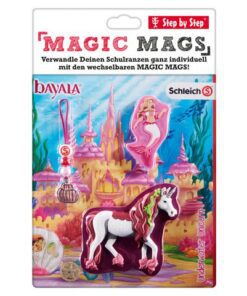 Vandaag zijn dieren een ware rage voor uw kinderen en de volgende dag kan dat maar zo weer iets anders zijn. De verandering van voorkeuren is meestal erg moeilijk met schooltassen. Niet met de schooltassen van Step by Step. Met onze magic mags kan uw kind de motieven op de schooltas gemakkelijk verwisselen of verwijderen zonder dat er resten achter blijven. De motieven klampen zich vast aan twee magnetische oppervlakken die in de schooltas zijn verwerkt. Bevat 2 magneten en 1 sleutelhanger. Deze vertrouwde themawerelden zijn ontwikkeld in samenwerking met spelgoedfabrikant Schleich.
