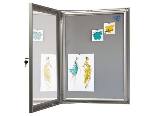 Memobord Seco A3 Perspex zilver/grijs afsluitbaar
