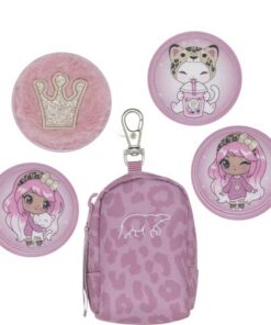 Mini tas Beckmann Furry pink incl. 5 buttons