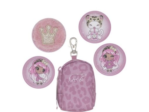 Mini tas Beckmann Furry pink incl. 5 buttons