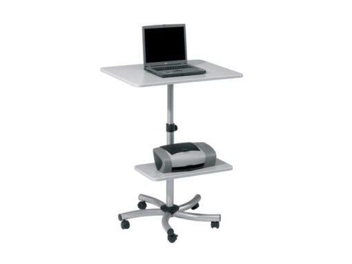 Mobiele werktafel Rocada 2 verstelbare bladen melamine grijs