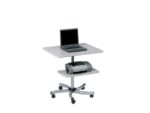 Mobiele werktafel Rocada 2 verstelbare bladen melamine grijs