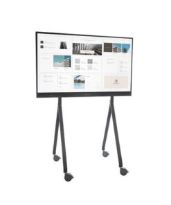Rocada monitorstandaard Interactive is een mobiele steun voor interactieve beeldschermen van 65'' tot 86''. De standaard is een stalen zwarte frame met 4 stevige wielen met veiligheidsrem op elke wiel. Wordt ongemonteerd geleverd. Afmeting 109x 180 x 75 cm.