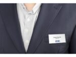 Naambadge Kangaro 40x75mm doos a 24 stuks met clip, speld   en insteekkaartjes wit