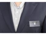 Naambadge Kangaro 40x75mm doos a 24 stuks met clip, speld   en insteekkaartjes wit