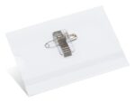Naambadge Kangaro 60x90mm doos a 24 stuks met clip, speld   en insteekkaartjes wit