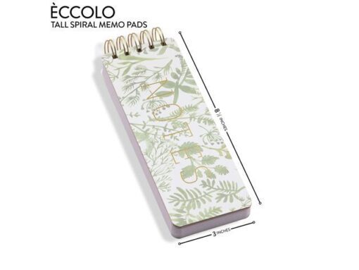 Notitieblok Èccolo spiraal Botanical lijn ca.8x23cm 100gr   150pag.