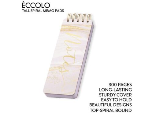 Notitieblok Èccolo spiraal Pink Marble ca.8x23cm 100gr.     150pag.