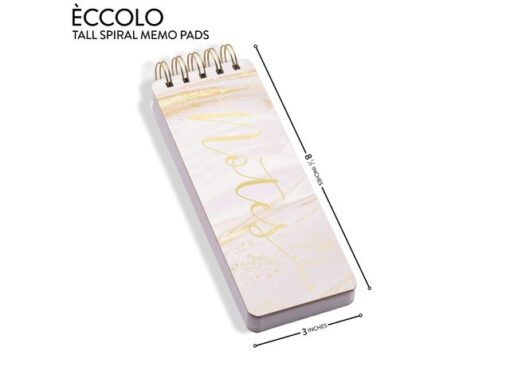 Notitieblok Èccolo spiraal Pink Marble ca.8x23cm 100gr.     150pag.