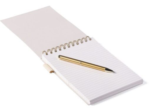 Notitieblok Èccolo spiraal met pen Ivory lijn ca.15x22cm    80gr. 120pag.