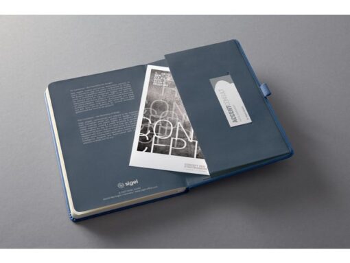 Notitieboek Conceptum A5 blauw metallic gelinieerd hardcover