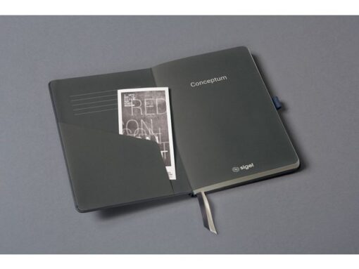 Notitieboek Conceptum A5 grijs metallic gelinieerd hardcover