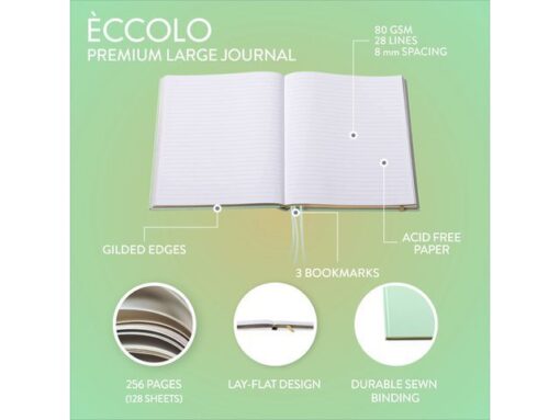 Notitieboek Èccolo Bookcloth Notes lijn ca. 20x25cm 80gr.   256pag.