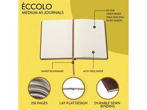 Notitieboek Èccolo Brown Legend Map lijn ca.15x20cm 80 gr.  256 pag.