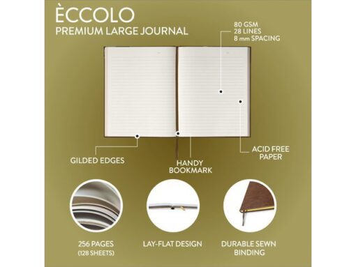 Notitieboek Èccolo Brown lijn ca.20x25cm 80gr. 256pag.