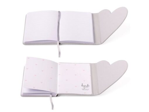 Notitieboek Èccolo DL Heart envelop Grey lijn ca.13x18 cm   80gr. 256pag.