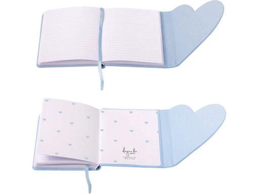 Notitieboek Èccolo DL Heart envelop Lt Blue lijn ca. 13x18  cm 80gr. 256pag.