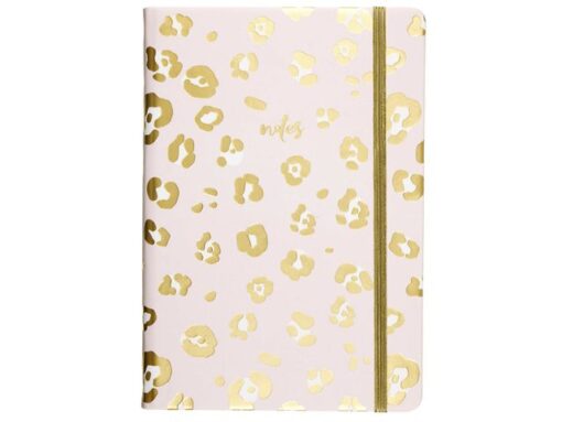 Notitieboek Èccolo Leopard lijn ca.15x20cm 80gr. 256pag.    met elastiek sluiting