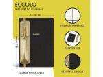 Notitieboek Èccolo met pen en houder Black lijn ca.15x20cm  80 gr. 256 pag.