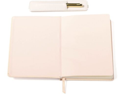 Notitieboek Èccolo met pen en houder Pink lijn ca.15x20cm   80 gr. 256 pag.