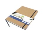 Notitieboek Kangaro A4 kurk lijn HC 96 vel 80 grams roomwit met elastiek, lint en penlus