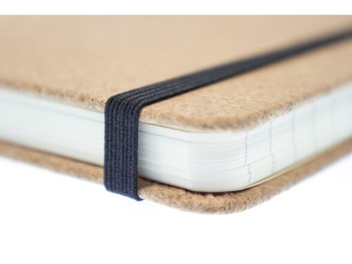 Notitieboek Kangaro A4 kurk lijn HC 96 vel 80 grams roomwit met elastiek, lint en penlus