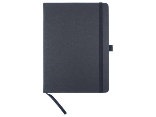 Notitieboek Kangaro A5 zwart lijn PU HC 96 vel 80 grams     roomwit met elastiek, lint en penlus