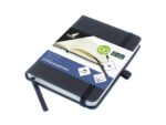 Notitieboek Kangaro A6 zwart lijn PU HC 96 vel 80 grams     roomwit met elastiek, lint en penlus
