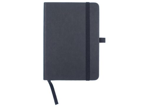 Notitieboek Kangaro A6 zwart lijn PU HC 96 vel 80 grams     roomwit met elastiek, lint en penlus