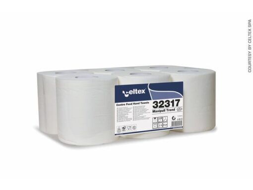Poetspapier Celtex Centerfeed Midi 2-laags wit 108 meter    krimp a 6 rol