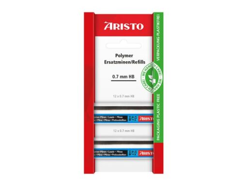 Potloodstiftjes Aristo HB 0,7mm polymer op eco blister
