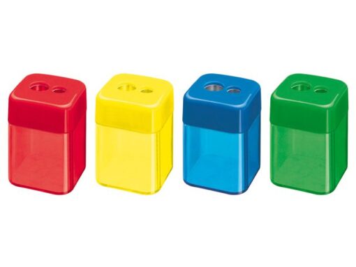 Puntenslijper kunststof dubbel met. slijper vierkant        assorti kleuren
