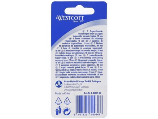 Reservemes Westcott keramisch 3 stuks