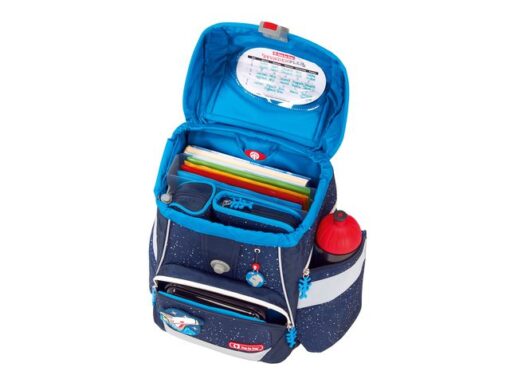 Rugzak Step by Step polyester 2 in 1 Plus set Sky Rocket    gevuld etui groot, etui klein,