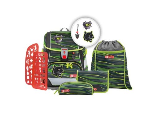 Rugzak Step by Step polyester 2 in 1 Plus set Wild Cat      gevuld etui groot, etui klein,