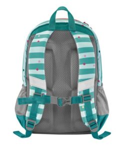 ergonomie en speelse designs met veranderlijke motieven. De Kiga Maxi zijn er voor de kinderen die voor het eerst naar school gaan. De rugzak is voorzien van ergonomisch gevoerde schouderbanden en in hoogte verstelbare borstriem en heeft reflecterende elementen zodat ze goed zichtbaar zijn in het verkeer. De rugzak is waterafstotend