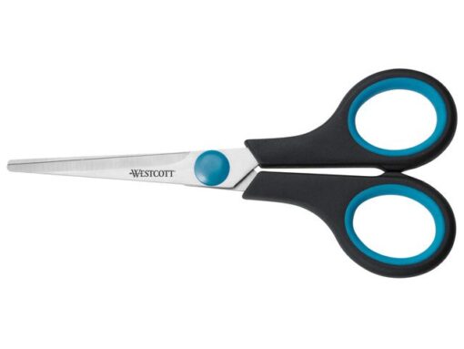 Schaar Westcott Easy Grip 14cm RVS, soft grip in zak