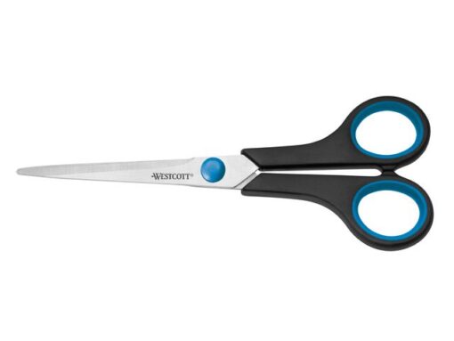 Schaar Westcott Easy Grip 18cm RVS, soft grip in zak