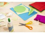 Schaar Westcott  Kids 13cm LH kunstst. ronde punt geel/     oranje in zak