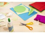 Schaar Westcott  Kids 13cm LH kunstst. spitse punt geel/    oranje in zak