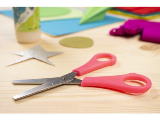Schaar Westcott  Kids 13cm RH kunstst. ronde punt roze in   zak