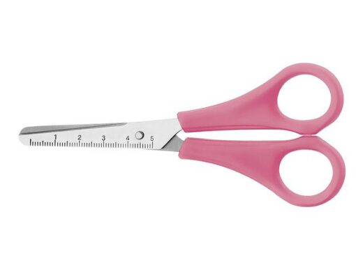 Schaar Westcott  Kids 13cm RH kunstst. ronde punt roze in   zak