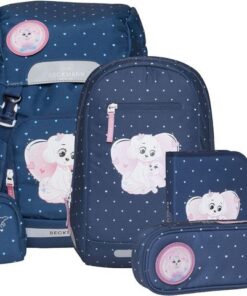Schooltasset Beckmann Classic Pet Friends Blue 6dlg         (School- tas,gymtas, etui gevuld, etui leeg, mini