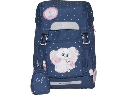 Schooltasset Beckmann Classic Pet Friends Blue 6dlg         (School- tas,gymtas, etui gevuld, etui leeg, mini