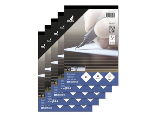 Kangaro KTC Schrijfblok Kangaro A5 lijn 60 grams 100 blad krimp a 5     stuks