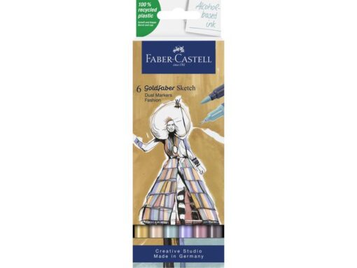 Sketchmarker Faber-Castell Goldfaber etui 6 stuks Fashion   set op alcoholbasis