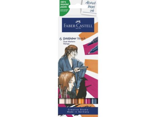 Sketchmarker Faber-Castell Goldfaber etui 6 stuks Manga op  alcoholbasis