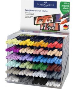 Sketchmarker Faber-Castell Goldfaber op alcoholbasis        display 120 stuks, 23 kleuren + 1 blender