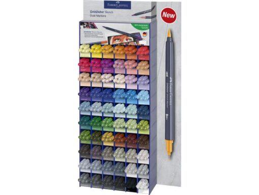Sketchmarker Faber-Castell Goldfaber op alcoholbasis        display 300 stuks, 59 kleuren + 1 blender